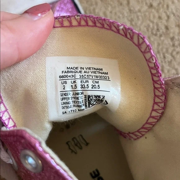 Converse Glittery Pink High-Top Sneakers - Picture 5 of 5